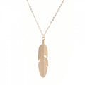 Bohemian Feather Tassel Necklace – Gold Tone