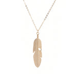 Bohemian Feather Tassel Necklace – Gold Tone