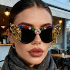Vintage Angel Chain Party Sunglasses - Black