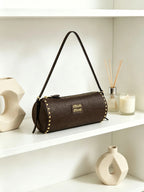 Vintage Barrel Shoulder Bag – Coffee Brown