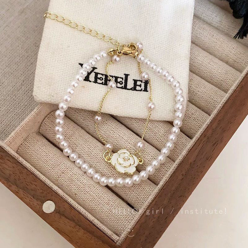 Double-Layer Camellia Pearl Bracelet – product view 4