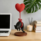 Floating Black Cat Heart Balloon Figurine – product view 3
