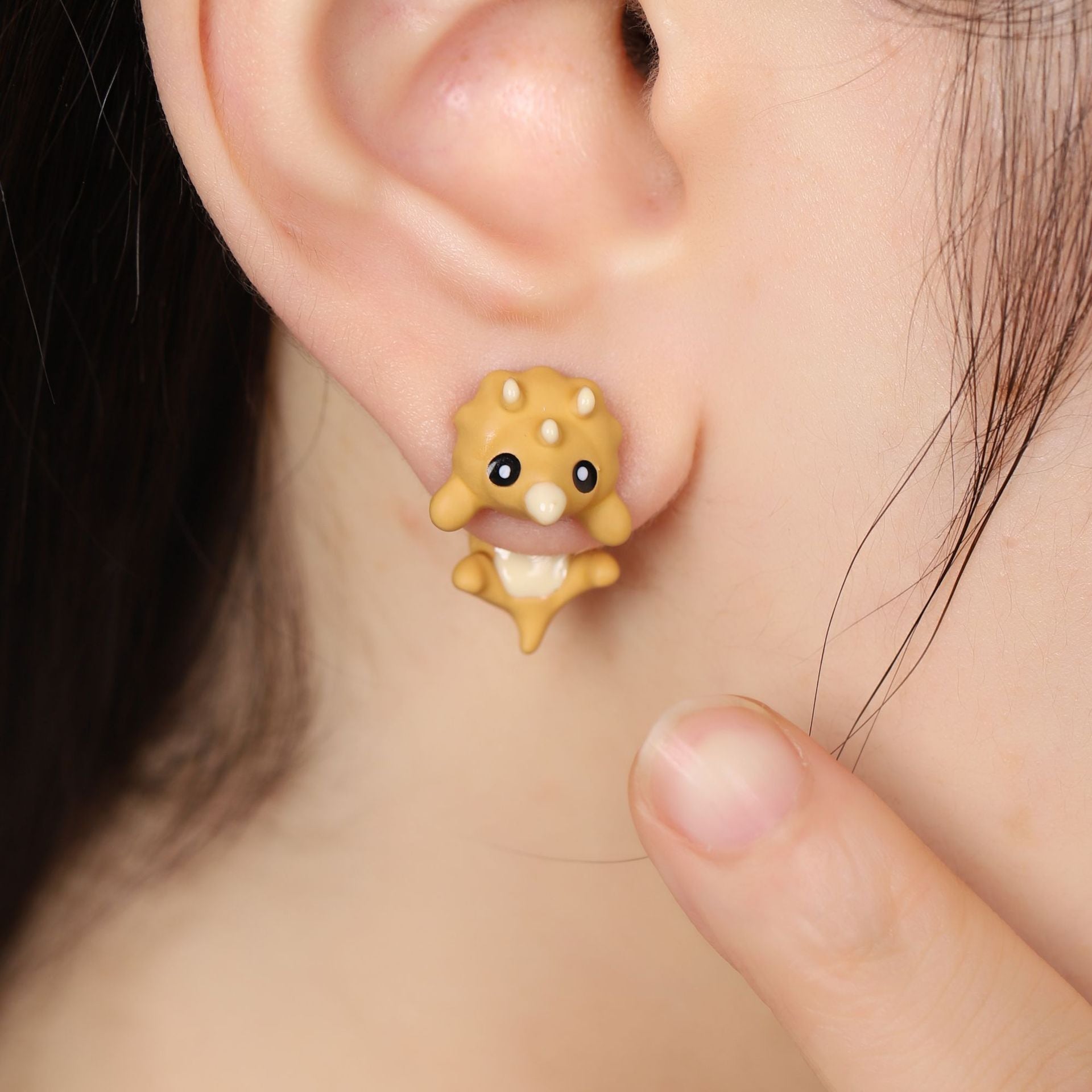 Mini Animal Stud Earrings – Fluorescent Yellow