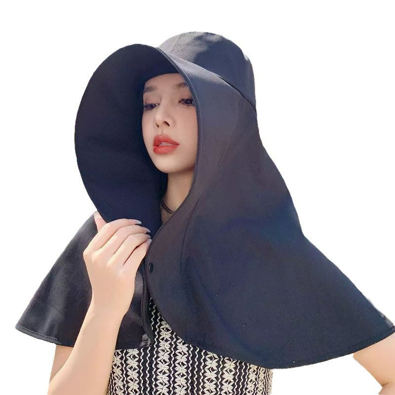 Wide-Brim Neck-Cover Sun Hat – product view 5
