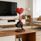 Floating Black Cat Heart Balloon Figurine – product view 2