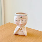 Heart Girl Desk Pen Holder – Ivory
