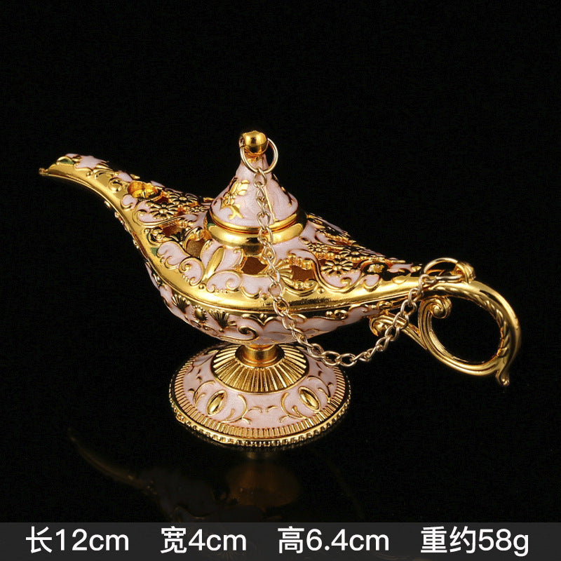 Arabian-Style Decorative Wish Lamp – Gold and White