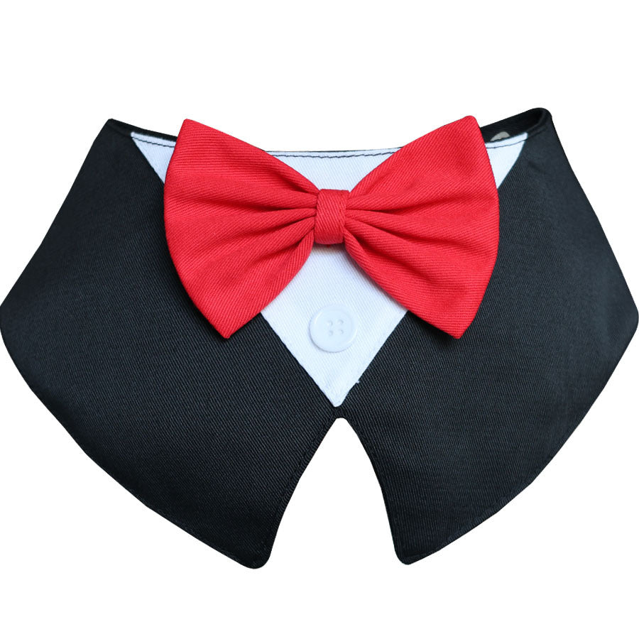 Formal Pet Bow Tie Bandana – Black / XS