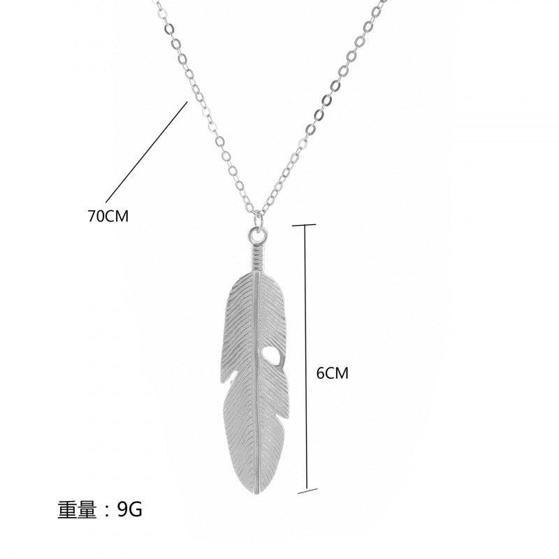Bohemian Feather Tassel Necklace – product view 5