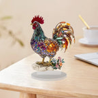 Colorful Rooster Acrylic Desk Decor – product view 3