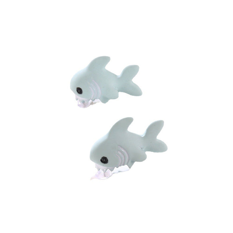 Mini Animal Stud Earrings – Gray Shark