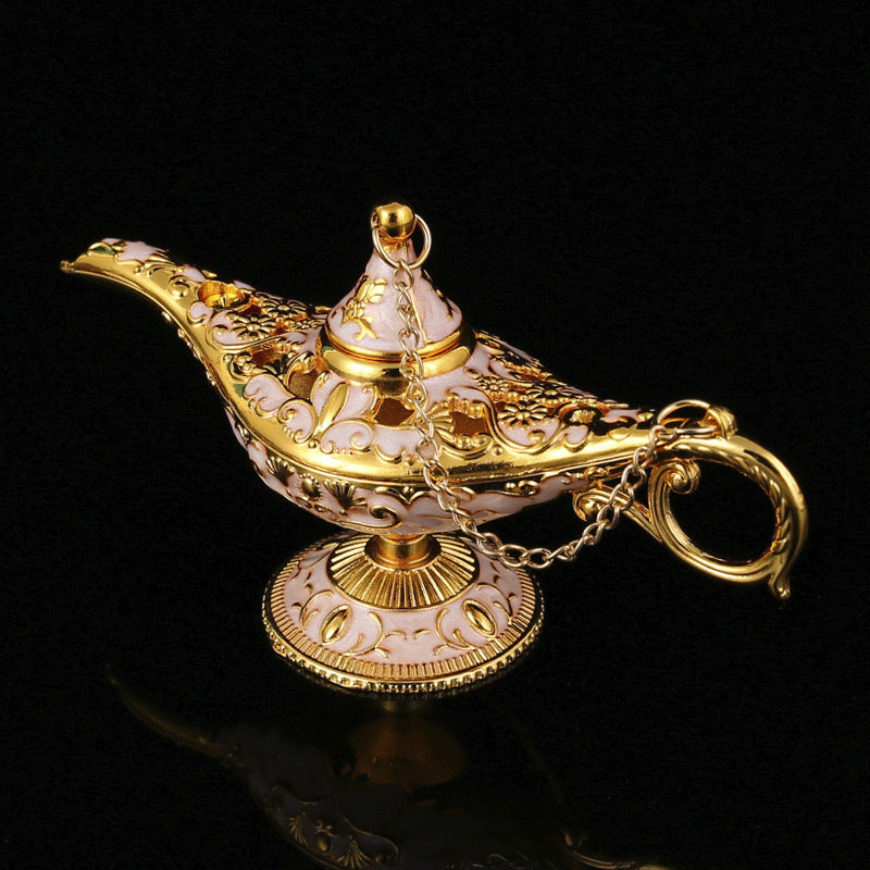Arabian-Style Decorative Wish Lamp – Gold and Red