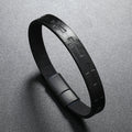 Layered Cross Magnetic-Clasp Bracelet – Black