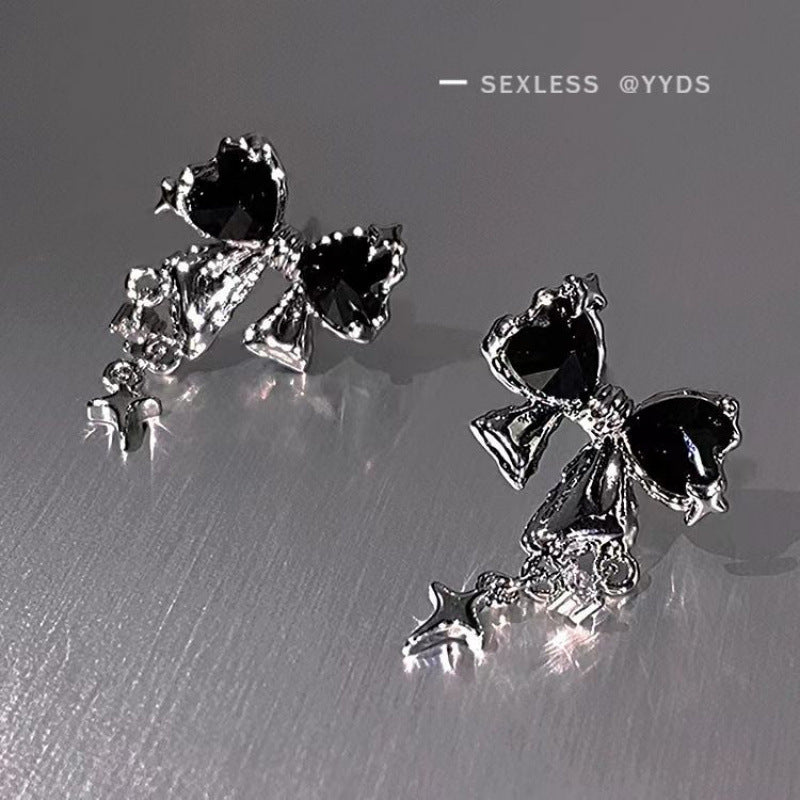 Sparkling Bow Stud Earrings – product view 6