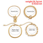 Layered Metal Chain Bracelet Set – product view 4