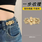 Adjustable Waist Cinch Buttons - 1 Pair - Gold - 1 Pair
