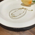 Double-Layer Camellia Pearl Bracelet – product view 3