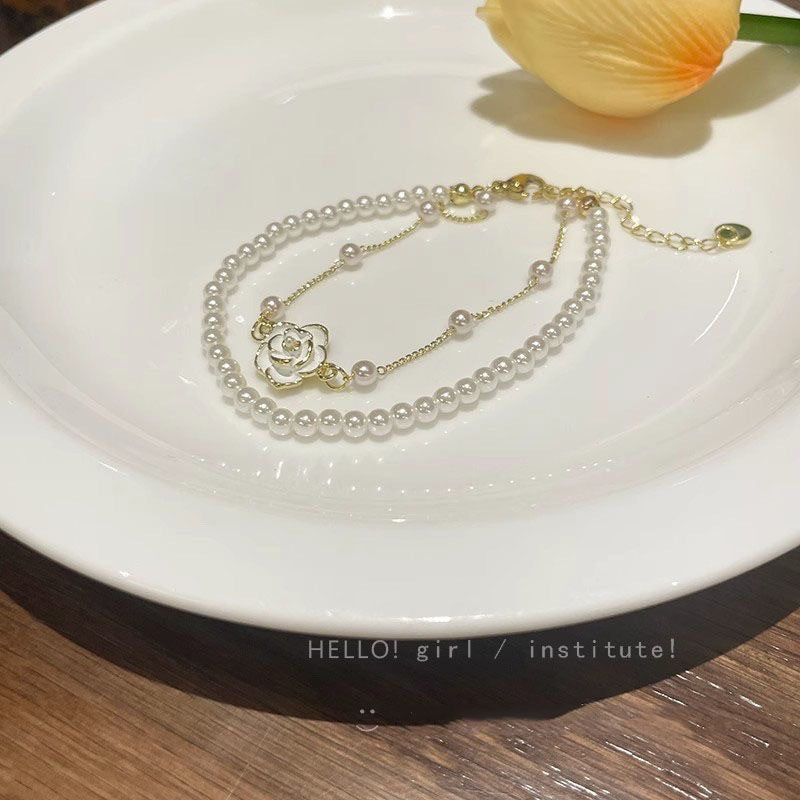 Double-Layer Camellia Pearl Bracelet – product view 3