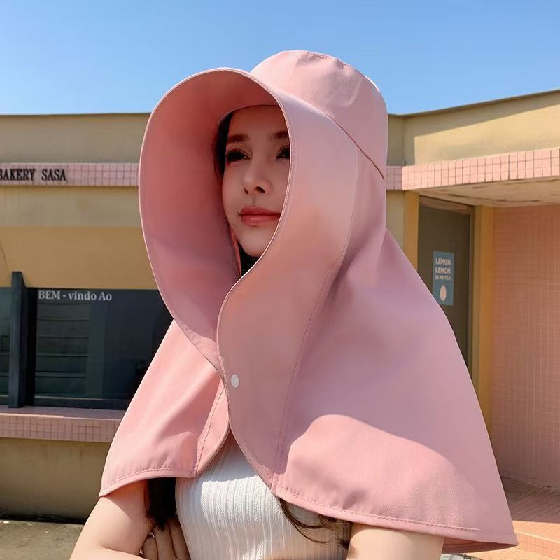 Wide-Brim Neck-Cover Sun Hat – product view 3
