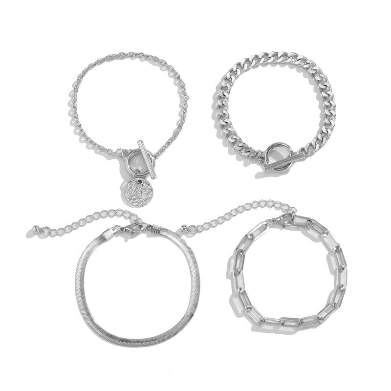 Layered Metal Chain Bracelet Set – product view 5