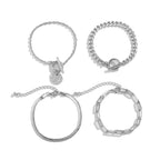 Layered Metal Chain Bracelet Set – product view 5